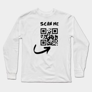 Funny Scan Me QR Code T-Shirt Long Sleeve T-Shirt